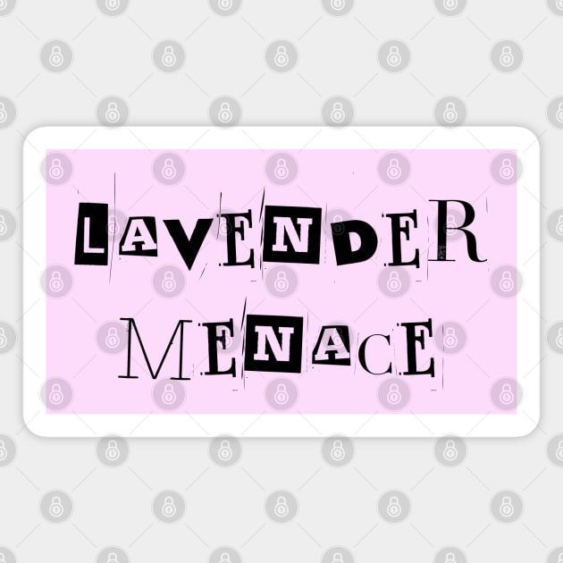 Lavender Menace Vintage Text Magnet by Caring is Cool